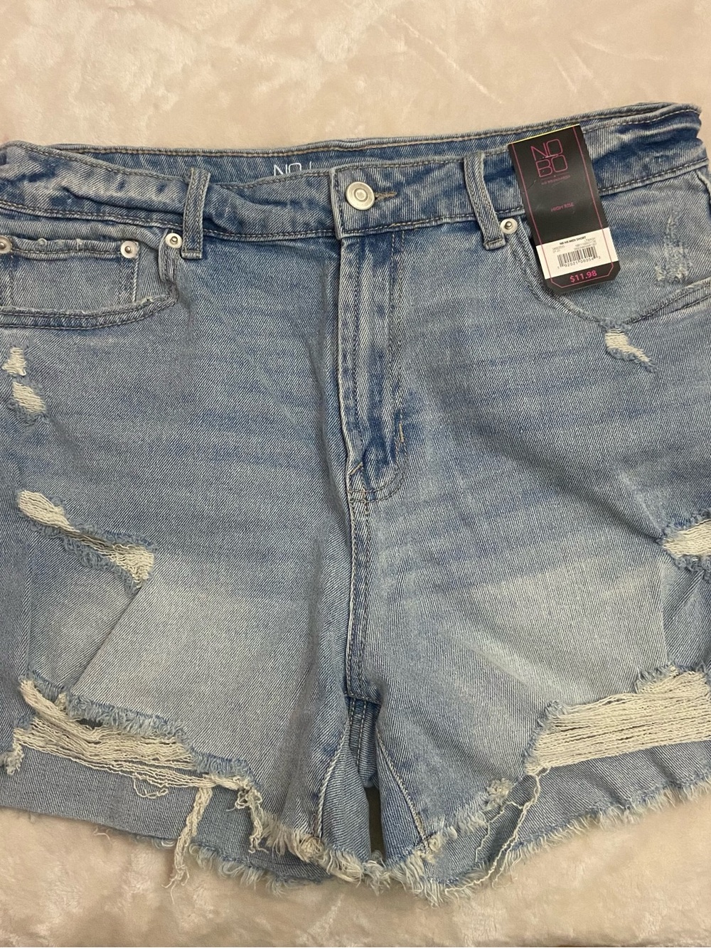 No Boundaries Light Blue Distressed Denim Cutoff Shorts